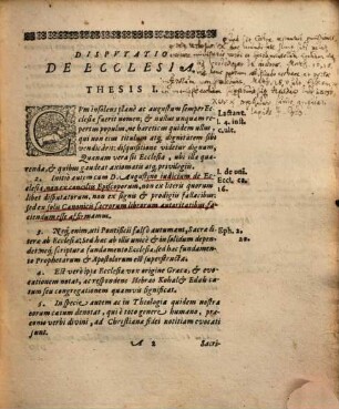 Disputatio XIII. De ecclesia