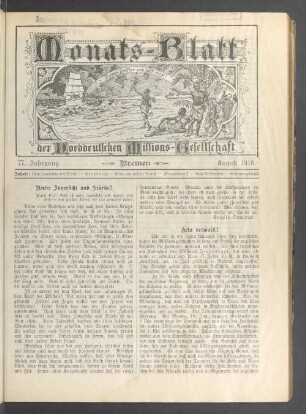 77. Jahrgang. Bremen. August 1916