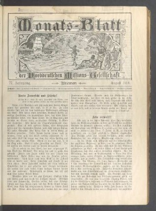 77. Jahrgang. Bremen. August 1916