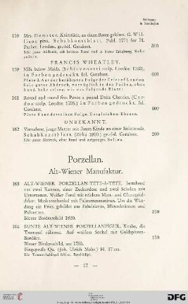 Porzellan. Alt-Wiener Manufaktur (Nr. 163-174)