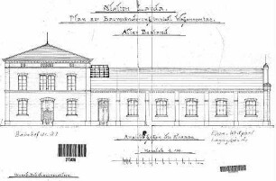 Lauda: Nördliche Wagenremise Bahnhofstr.27 Längsansicht Straßenseite