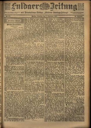 Zweite Ausgabe vom Samstag, den 07. September 1901.