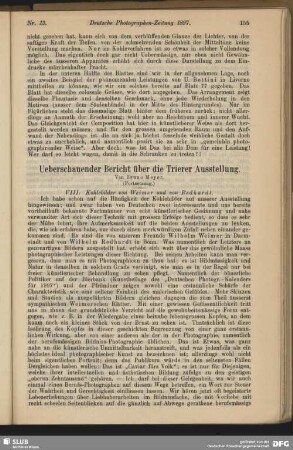 Ueberschauender Bericht über die Trierer Ausstellung