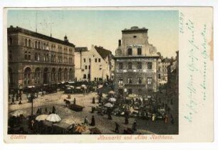 Stettin. Heumarkt und Altes Rathaus.