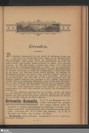 [Sommerfrischen und Touren]