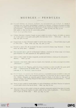 Meubles – Pendules (Nr. 736-769)