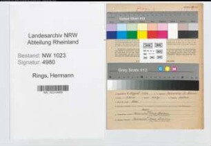 Entnazifizierung Hermann Rings , geb. 06.08.1896 (Rektor)