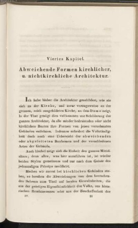 Viertes Kapitel. Abweichende Formen kirchlicher, u. nichtkirchlicher Architektur.