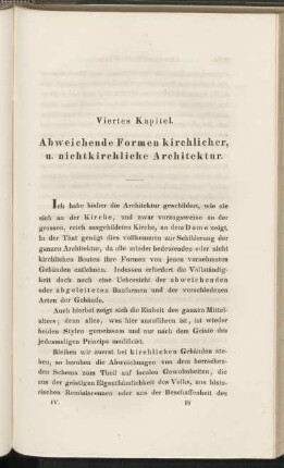 Viertes Kapitel. Abweichende Formen kirchlicher, u. nichtkirchlicher Architektur.