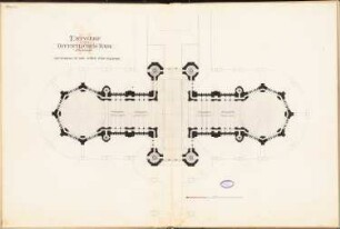 Öffentliches Bad, Berlin Schinkelwettbewerb 1893: Grundriss in der Höhe der Galerie 1:200
