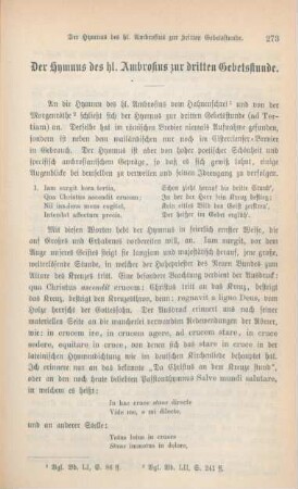 273-282 Der Hymnus des heiligen Ambrosius zur dritten Gebetsstunde
