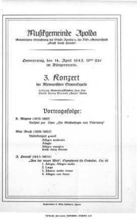 Musikgemeinde Apolda [...] 3. Konzert