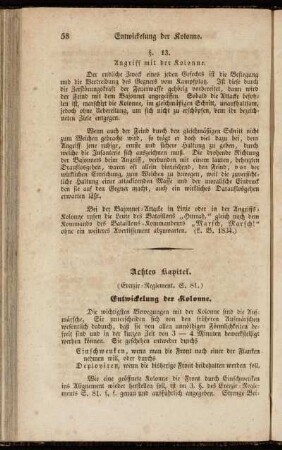 Achtes Kapitel. Entwickelung der Kolonne