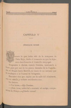 Capítulo V - ¡Siempre solas!