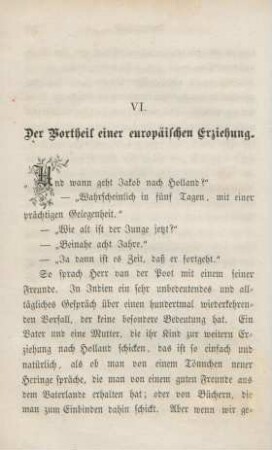 VI. Der Vortheil einer europäischen Erziehung