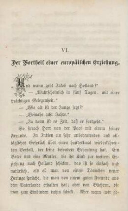 VI. Der Vortheil einer europäischen Erziehung