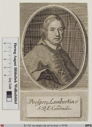 Bildnis Papst Benedikt XIV. (Prospero Lambertini) (reg. 17. 8. 1740 - 3. 5. 1758)