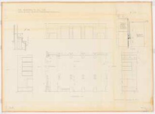 Reichsluftfahrtministerium, Berlin: Eingangshalle Q1L, Windfang: Ansichten, Grundriss 1:50, Details 1:10