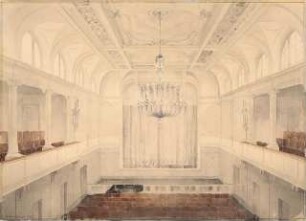 Aula / Festsaal: Festsaal, perspektivische Innenansicht