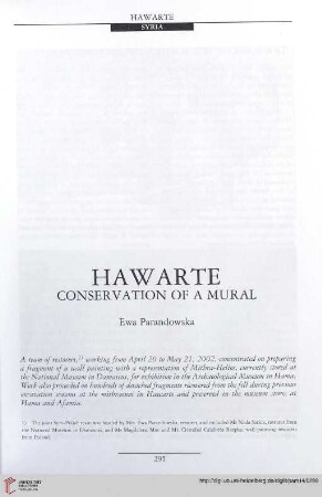 14: Hawarte : conservation of a Mural