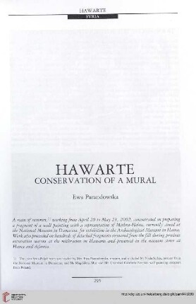 14: Hawarte : conservation of a Mural