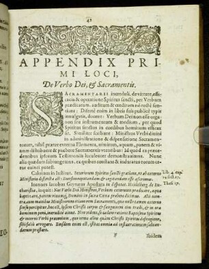 Appendix Primi Loci - Appendix Articuli Noni.