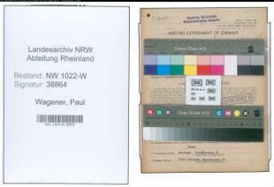 Entnazifizierung Paul Wagener , geb. 14.12.1886 (Bahnbeamter)