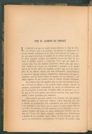 Por el camino de Proust