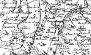 Doberschau-Gaußig-Arnsdorf. Oberlausitzkarte, Schenk, 1759