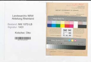 Entnazifizierung Otto Kolscher , geb. 04.10.1909 (Beamter)