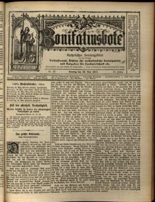 Erste Ausgabe vom Sonntag, den 18. Mai 1913.