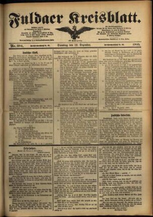 Ausgabe vom Dienstag, den 12. Dezember 1905.