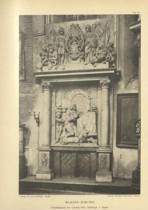 Taf. IX. Marien-Kirche. Grabdenkmal des Grafen Otto Christoph v. Sparr
