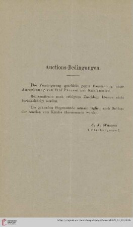 Auctions-Bedingungen