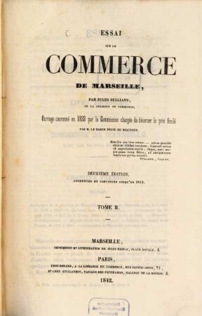 Essai sur le Commerce de Marseille, 2