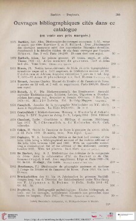 Ouvrages bibliographiques cités dans ce catalogue (Nr. 1971 - 2027)
