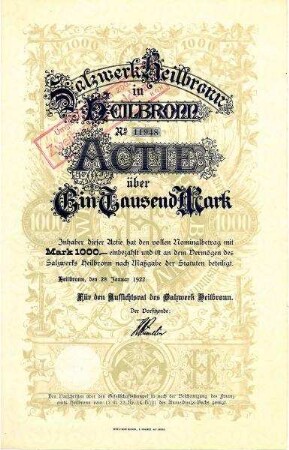 Aktie der Salzwerk Heilbronn AG Nr. 11948