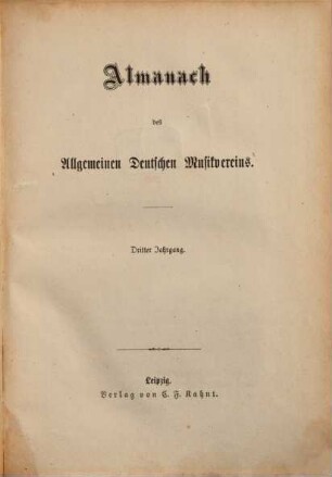 Almanach des Allgemeinen Deutschen Musikvereins. 3 (1871)