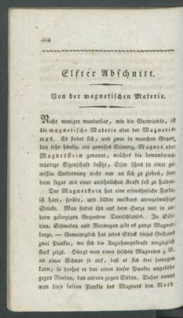 Elfter Abschnitt. Von der magnetischen Materie.