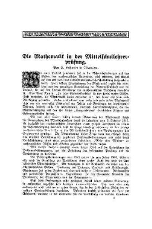 Die Mathematik in der Mittelschullehrerprüfung