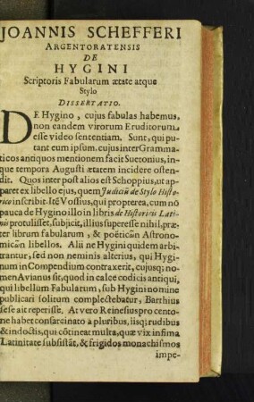 Joannis Schefferi Argentoratensis De Hygini