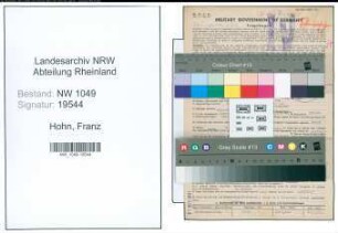 Entnazifizierung Franz Hohn , geb. 17.05.1905 (Kaufmann)