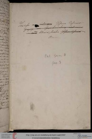 Briefe an Johann Casimir Administrator etc.