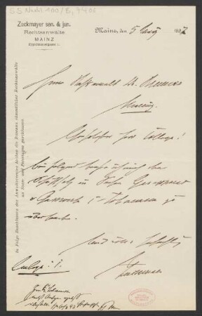 Brief an Carl Brenner : 05.03.1897