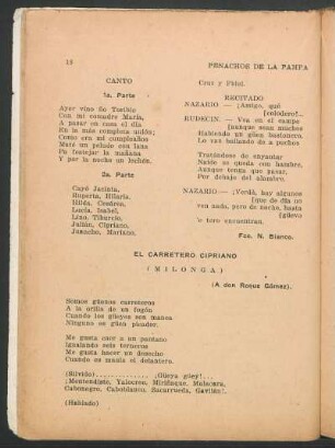 El carretero cipriano : (Milonga). - (A don Roque Gómez).