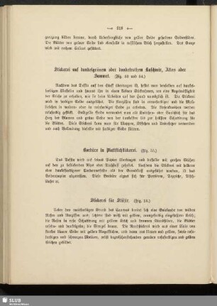 Stickerei auf dunkelgrünem oder dunkelrothem Kaschmir, Atlas oder Sammet