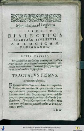 Tractatus Primus. De termino simplici.