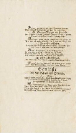 Gewinste auf den Ochsen und Schwein