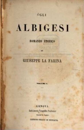 Gli Albigesi : romanzo storico, 1