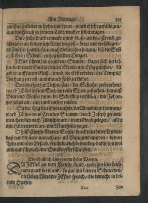 III. Ein Geistlich Lied von den sieben Worten.